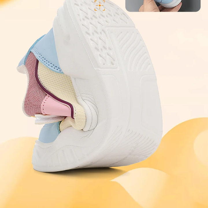 Kids Spring Sneakers Girls School Casual Shoes Outdoor Breathable Running Shoes Light Soft Tenis Pink Non-slip Children Shoes