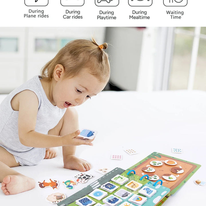 Montessori Busy Book for Kids Sticker Quiet Book Baby Early Educational Toy toddlers Matching Puzzles Game Learning Toys Gifts