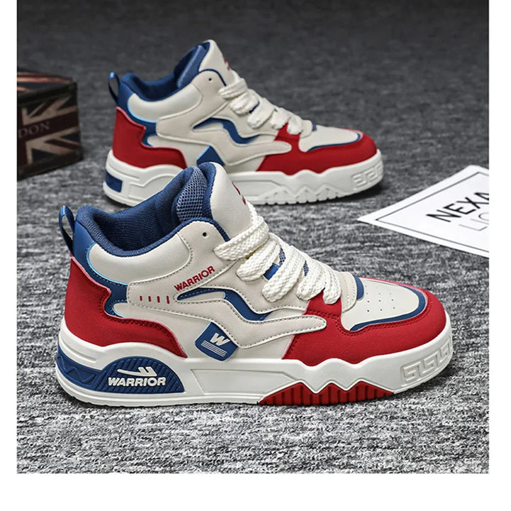 New Four Seasons Men's Sneakers Men's Comfortable Platform Shoes  Trend Lace-up Vulcanized Shoes White Casual Sneakers 5