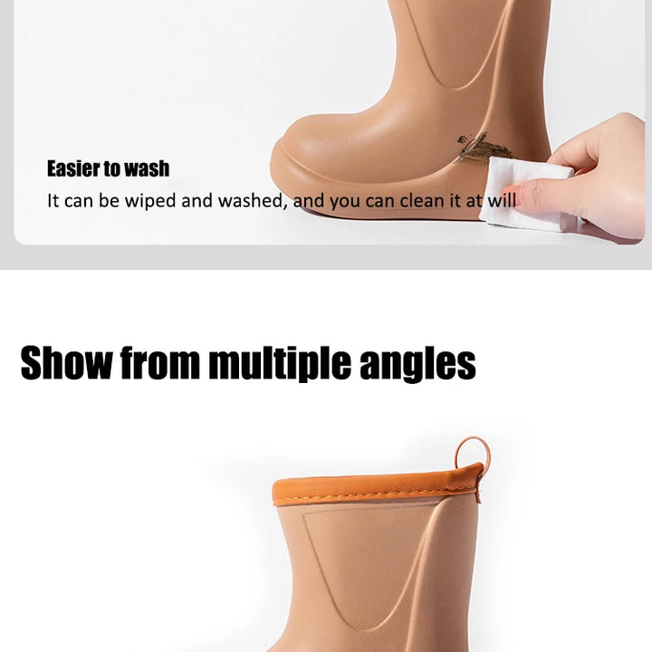 Korean INS Children's Rain Boots Bear Baby Anti-slip Waterproof Light Weight Unisex Kids Shoes Soft Sole Easy to Wear And off