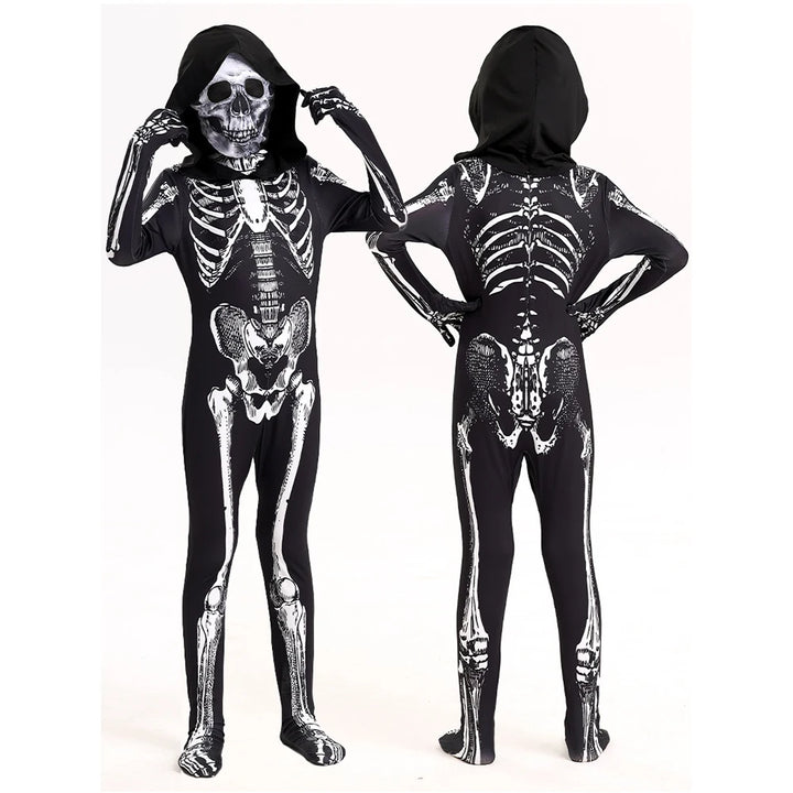 Halloween Skull Costume Children's Terror Dress Up Hooded Game Cosplay Holiday Gift Costume