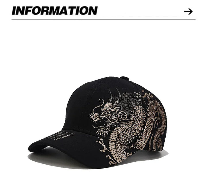 Chinese Style Dragon Pattern Baseball Hat For Men And Women, Versatile National Tide Cap, Hip Hop Hip Hop Skateboarding, Cool