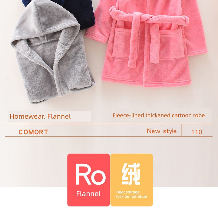 Autumn and Winter Thick Warm Anti-Kicking Blanket Hooded Home Pajamas