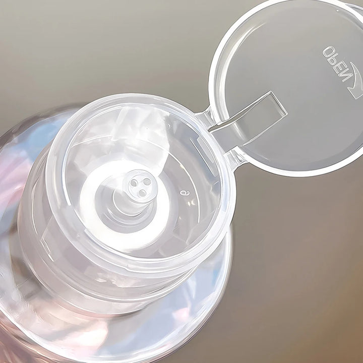 Lockable Empty Pump Dispenser Refillable Bottle, Nail Manicure Cleaner Makeup Remover Container Press Bottle