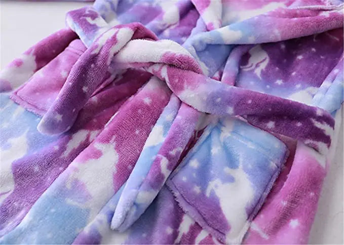 Children Bathrobe For Girls Kigurum Unicorn Pyjamas Kids Colar Fleece Boys Bathrobes Nightgown Baby Sleepwear Hooded Bath Robe