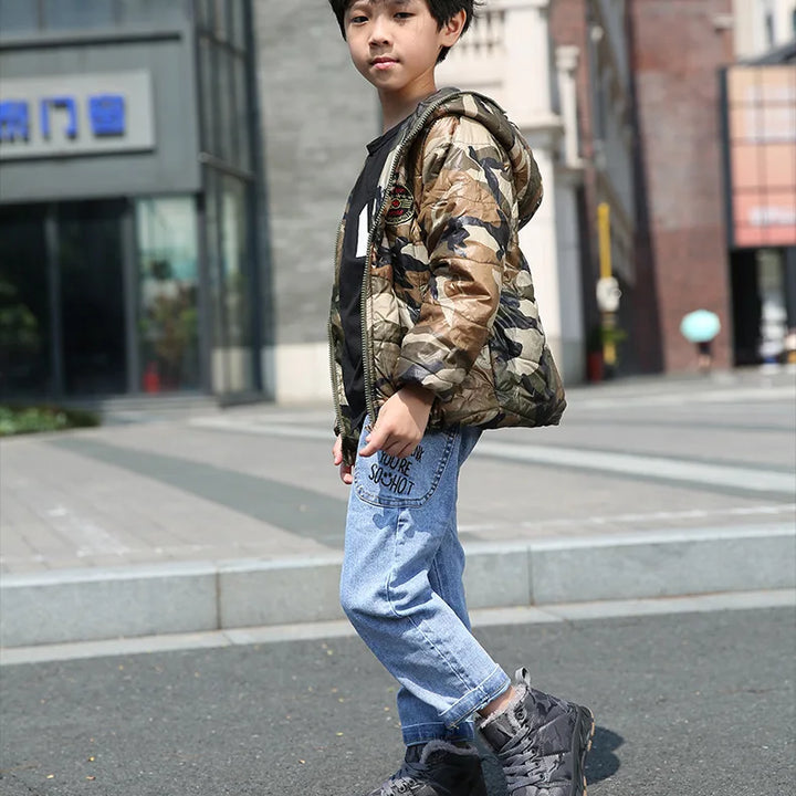 Waterproof Winter Children Snow Boots Warm Outdoor Shoes Boy Girl Short Boots Fashion Comfortable Non-Slip Sneakers Kids Boots