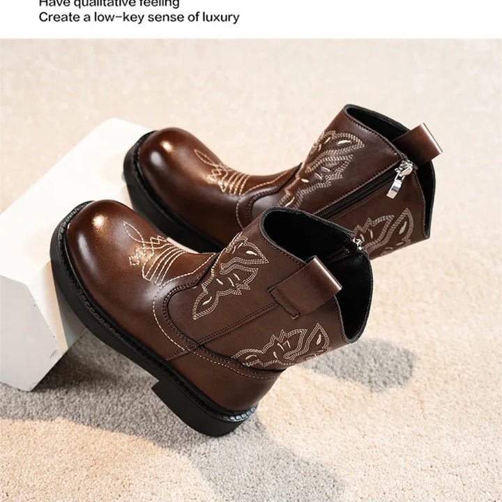 Zapatos Niña Girls Boots Waterproof Cowboy Boots Childrens New Fashion Short Anti Slippery Boot Thick  Boot Kids Boot Botas Niña