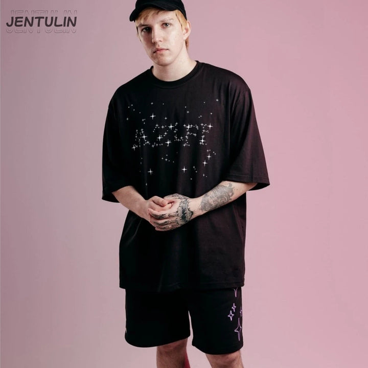 Streetwear Men's Shorts созвездие Stars Graphic Print Oversized Jorts Baggy Harajuku Short Pants Y2k Unisex Clothing Korean Goth
