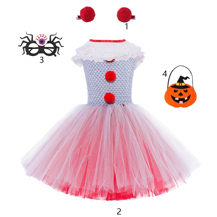 2-12Y Halloween Costumes Girl Tutu Carnival Party Cosplay Dresses Costume Party Dress Up Clothes Children's Holiday Gifts