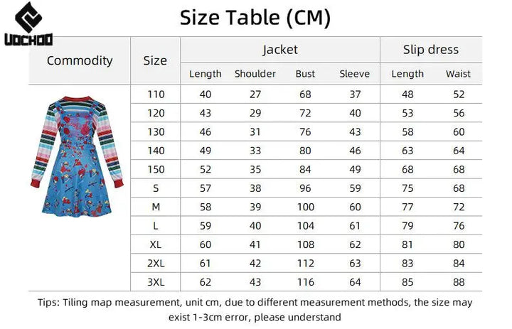 Halloween Baby Ghost Dress Horrible Bloody Dress Movie Cospaly Costume Day of The Dead Two-Piece Set Women Carnival Wear