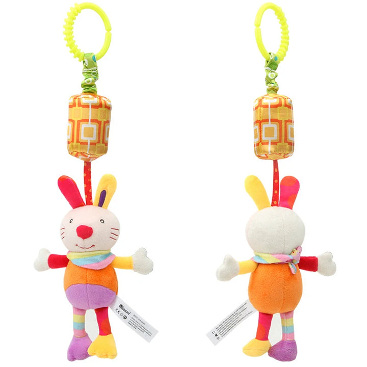 Baby Hanging Rattles Soft Sensory Learning Toy Plush Animals Stroller Infant Car Bed Crib Travel Activity for Babies Toddlers