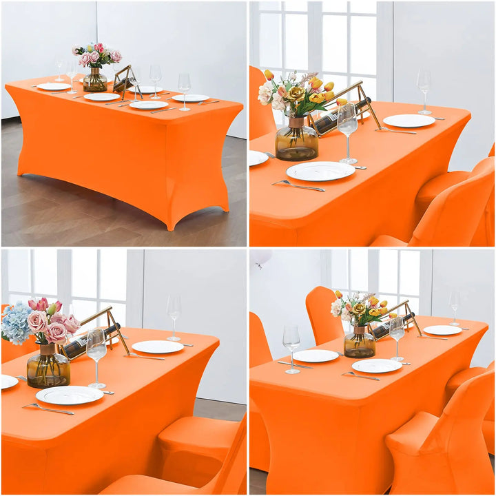 1Pc Spandex Table Cover for 6FT/4FT Table Universal Fitted Stretch Tablecloth for Party, Banquet, Wedding and Events