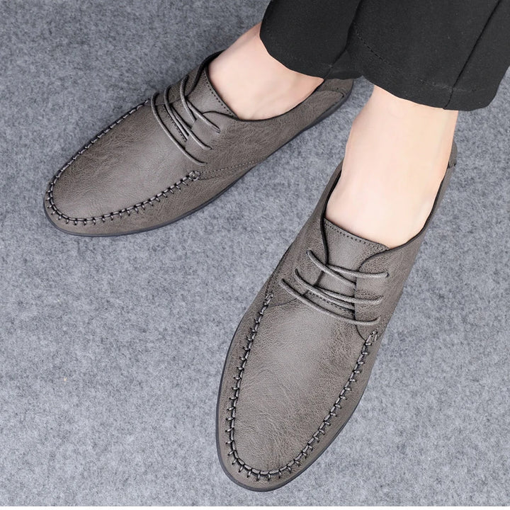 Leather Men Shoes Fashion Formal Men Shoes Moccasins Italian Breathable Male Driving Shoes Black Plus Size 38-47