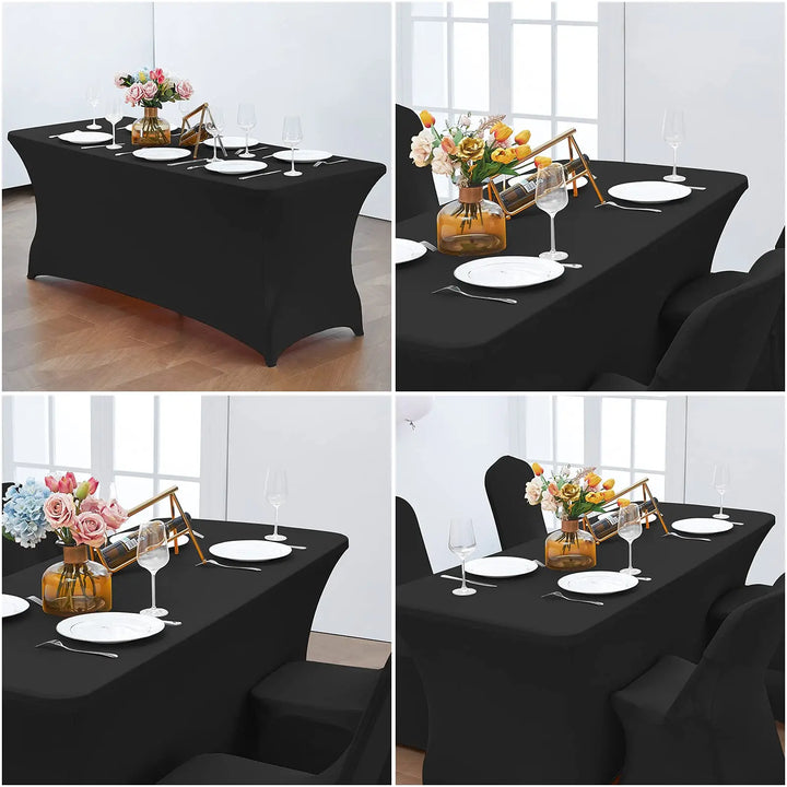 1Pc Spandex Table Cover for 6FT/4FT Table Universal Fitted Stretch Tablecloth for Party, Banquet, Wedding and Events