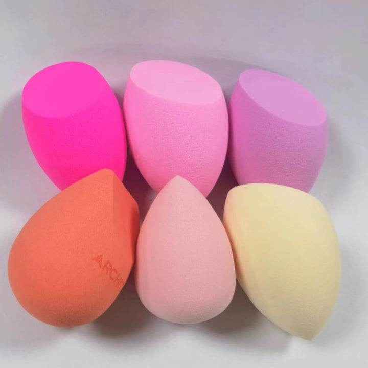 6Pcs Makeup Egg Sponge Fine Tip Flat Bottom Even Application High Resilience Beauty Egg