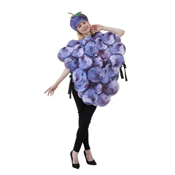 Halloween Grape Costume Fruit Party Clothing For Adult