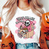 T-Shirt Pattern Halloween Fashion Clothing Sweet T-Shirt Women's Printed Trendy Top O-Neck Fun Versatile Printed Summer T-Shirt.
