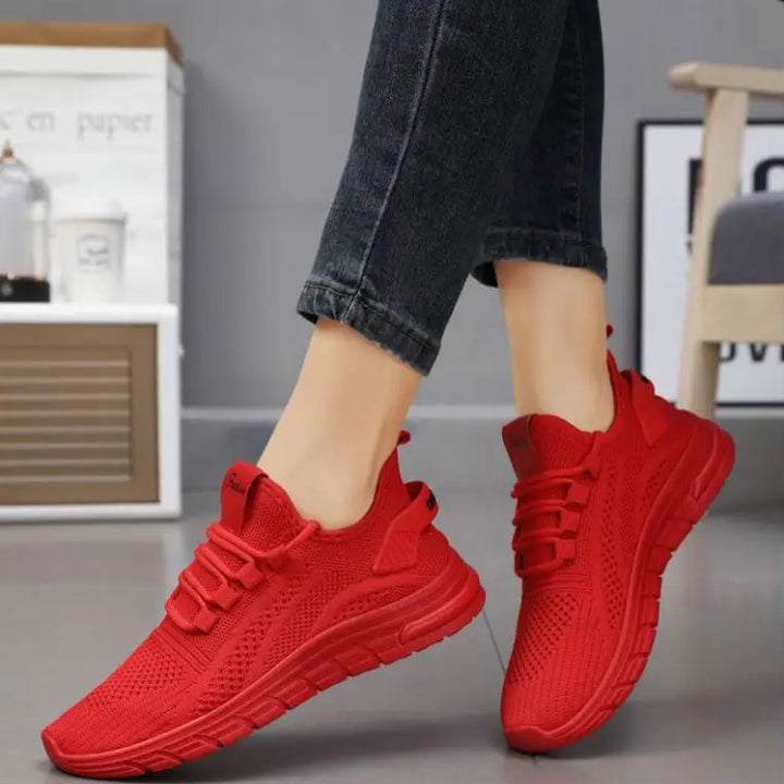 Women Casual Sneakers Lace-up Gym Vulcanized Shoes White Female Footwear Fashion Breathable Walking Mesh Flat Shoes Trainers