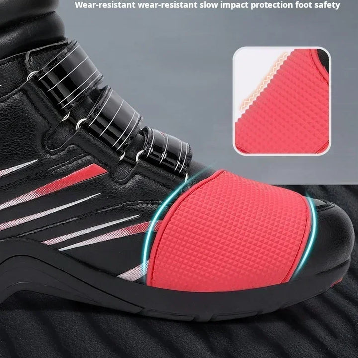 Boots Motorbike Racing Ankle Men Leather Motos Breathable Anti Slip Wear-resistant Riders Length Shoes 2025 New Motorcycle Boots