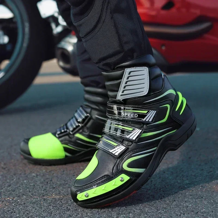 Boots Motorbike Racing Ankle Men Leather Motos Breathable Anti Slip Wear-resistant Riders Length Shoes 2025 New Motorcycle Boots