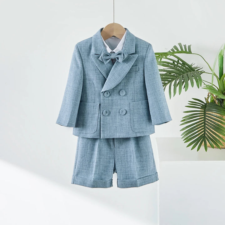 Baby Photograph Kids Clothes Sets Boy Suits Gentleman Suit Set Blazer Overalls Bow tie For Kids Wedding Party Birthday Costume