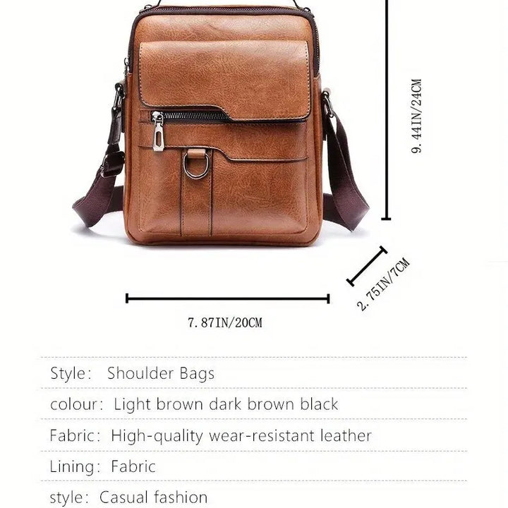 Brand Men Shoulder Bag for 9.7" iPad Men PU Leather Flaps Men's Crossbody Bags Business Flap Male Solid Messenger Bag Travel Bag