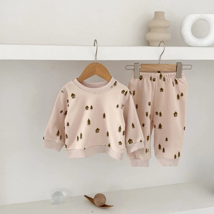 Newborn Baby Boy Girl Clothing Sets Spring Clothes 2PCS Outfits Long Sleeve Hoodie Top Sweatshirt+Elastic Pants Baby Items