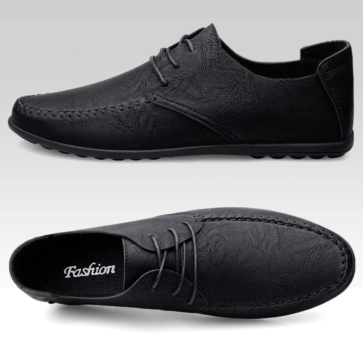 Leather Men Shoes Fashion Formal Men Shoes Moccasins Italian Breathable Male Driving Shoes Black Plus Size 38-47