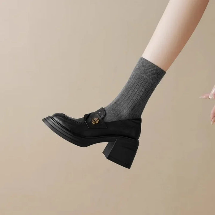 Women's Dress Shoes Fashion Retro Spring Autumn Women Mary Jane Shoes Causal Versatile Lolita Ladies High Heels Leather Shoes