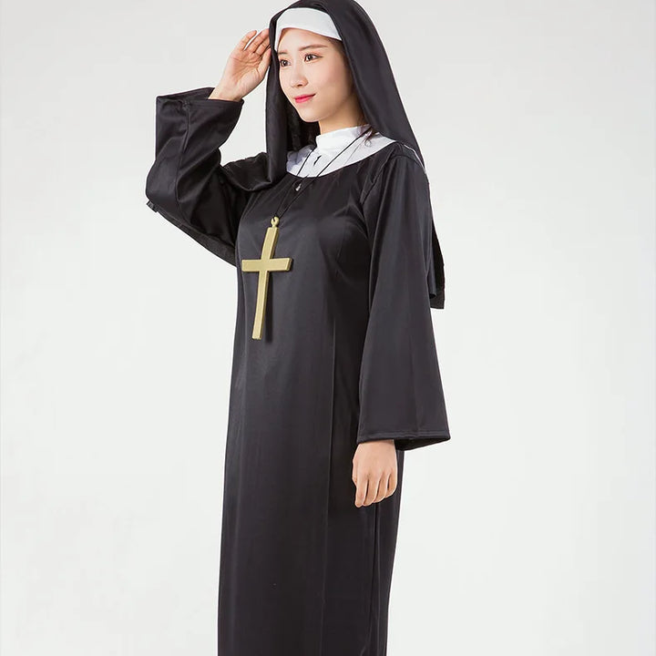Halloween Men Priest Cosplay Costumes For Women Clothes Carnival  Nun Long Robes Religious Catholic Church Clothing Missionary