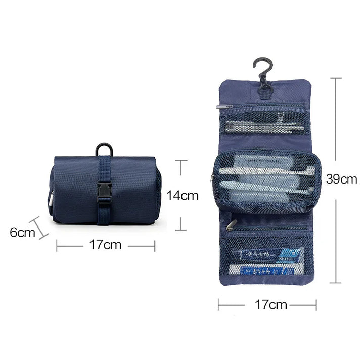 Japanese Style Snap Folding Toiletry Bag Hook Business Trip Toiletries Storage Bag High Quality Cosmetic Bag