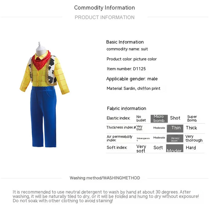 Halloween Boys Girls Children Bow Tie Ballet Skirt Denim Scarf Vest Clothes Princess Dress Toy Cartoon Role Playing Set Clothing