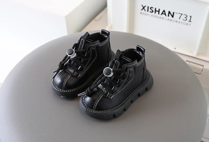 Boys Boots Kids Ankle Boots 2025 Autumn Winter New Toddlers Children Fashion Boots for Little Boy Girl Lace-up Soft Rubber