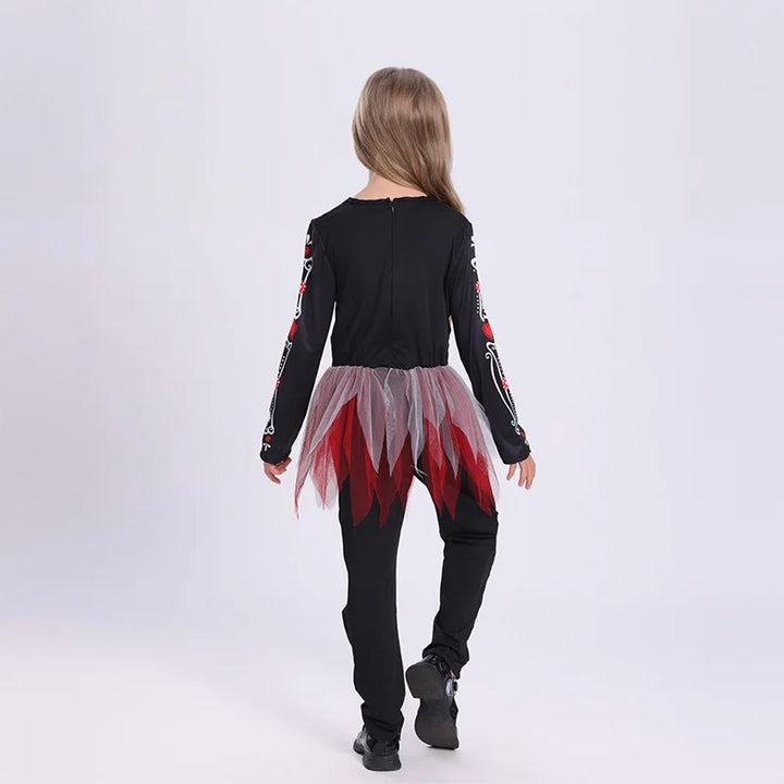 Girls Colorful Skeleton Costume – One-Piece Dress
Spooky & bright!
Fun skeleton print with a pop of color, perfect for Halloween trick-or-treating and parties.
💀 Includes: One-piece tight skirt dress up.
🎃 Perfect for Halloween parties