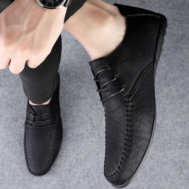 Leather Men Shoes Fashion Formal Men Shoes Moccasins Italian Breathable Male Driving Shoes Black Plus Size 38-47