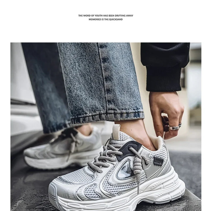 Shoes for Men 2025 New Trendy Fashion Versatile Breathable Thick Bottom Comfortable Sports and Leisure Low Top Sneakers Men