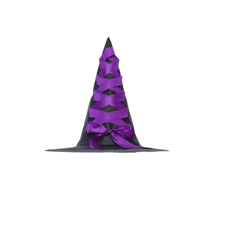 3D Halloween Witch Hat DIY Eye-catching Halloween Broom Ornaments Cartoon Witch Dress Up Ornaments Decor Accessories