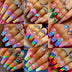 Halloween Fashion Nail Art 216 pieces Nail art patch set Pumpkin Moon Bat Flower Table Nail Art patch Detachable nail art mid-le