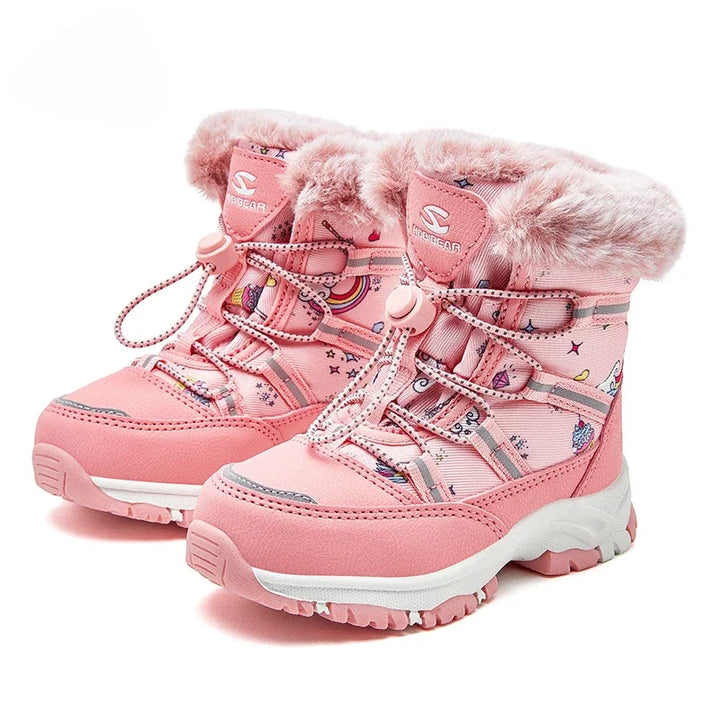 Children Casual Shoes Kids Outdoor Footwear Padded Boot Waterproof Girls & Boys Non-slip Paw Warm Fur Snow Boots Winter Sneakers