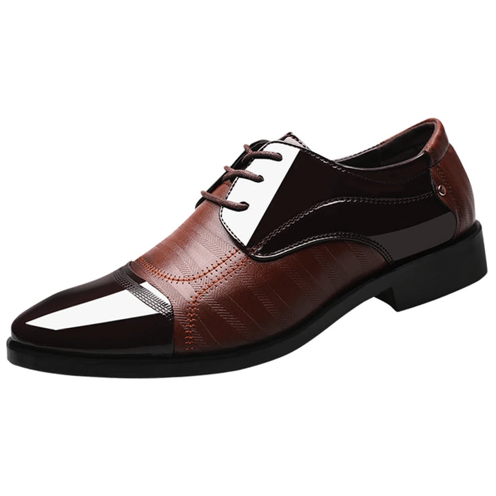 New Leather Shoes Men Lace Up Formal Dress Shoes Luxury Business Oxford Male Office Wedding Dress Shoes Footwear