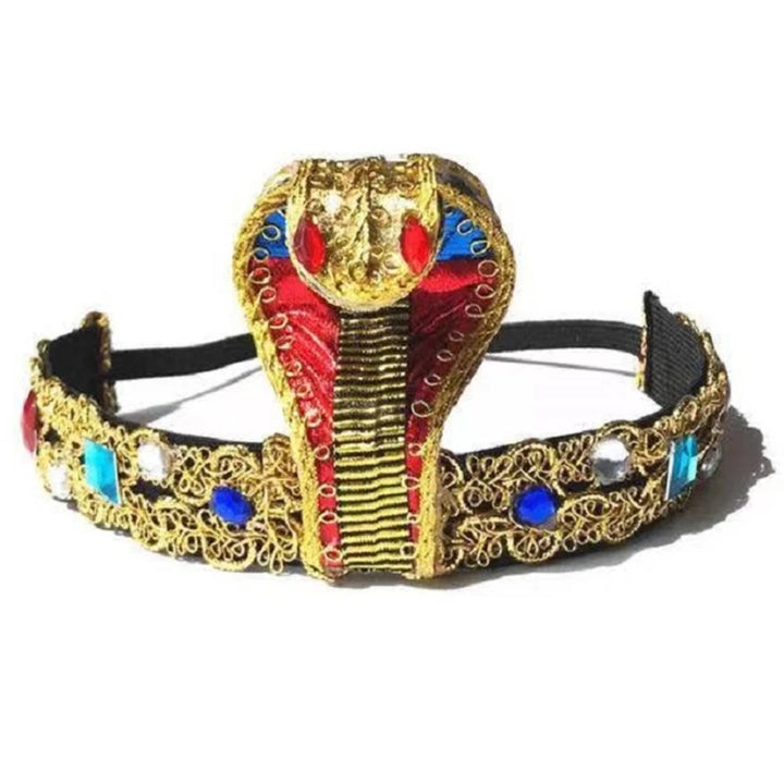 Halloween Egyptian Costume Accessories Egyptian Cobras Headpiece Beaded Tassels Necklace Decoration for Dressing Party