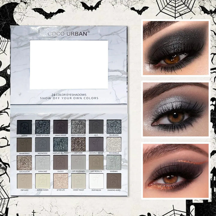 24 colors matte Dark punk eyeshadow for Halloween