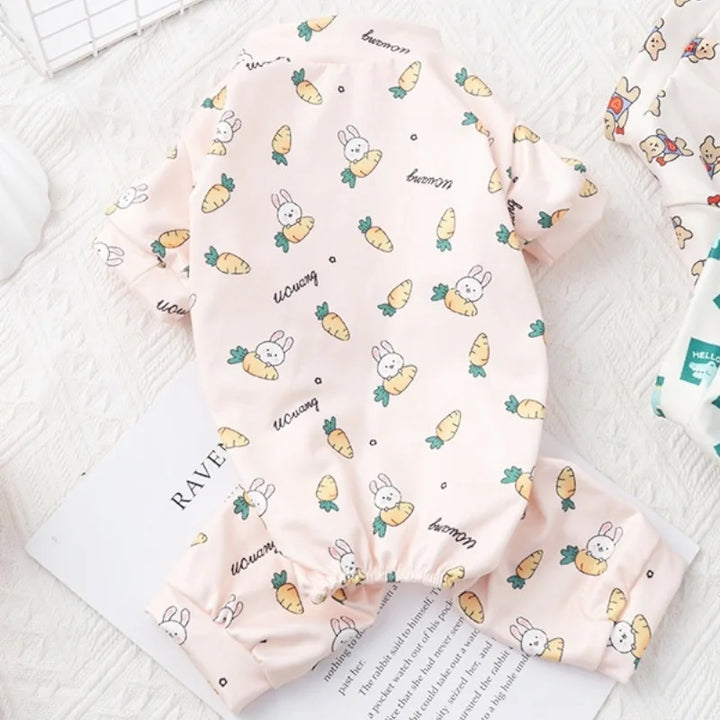 Pet Dog Clothes for Small Dogs Soft Warm Dog Jumpsuits Fashion Print Puppy Pajamas Cute Cat Sleepingwear Pet Onesie Dog Overalls