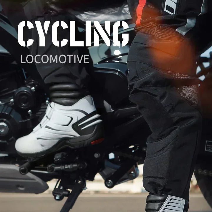 Boots Motorbike Racing Ankle Men Leather Motos Breathable Anti Slip Wear-resistant Riders Length Shoes 2025 New Motorcycle Boots
