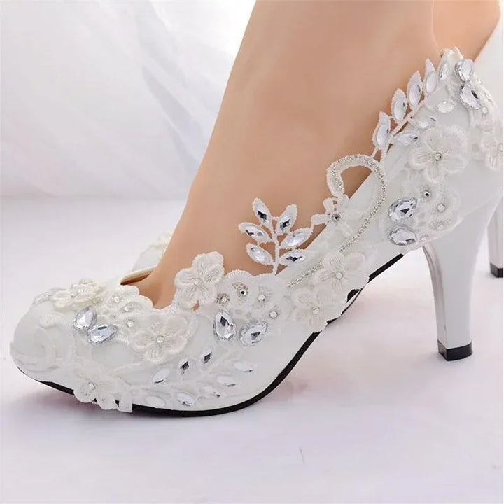 2024 New White Wedding Bride Pumps High Heels Elegant Luxury Women Dress Shoes Luxury Woman Sandals Summer Footwear Party