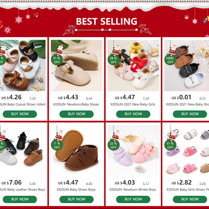 KIDSUN Baby Shoes Boys Classical Cotton Non-slip Soft-Sole Rubber Sole Toddler Girl Boots Infant Crib First Walkers 3-Colors