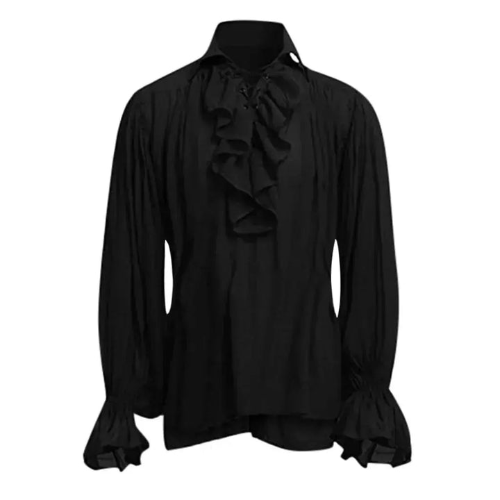 Medieval Halloween Costumes Autumn Casual Shirts Steampunk Cosplay Bandage Long Sleeve Ruffled Shirt Gothic Blouse Tops