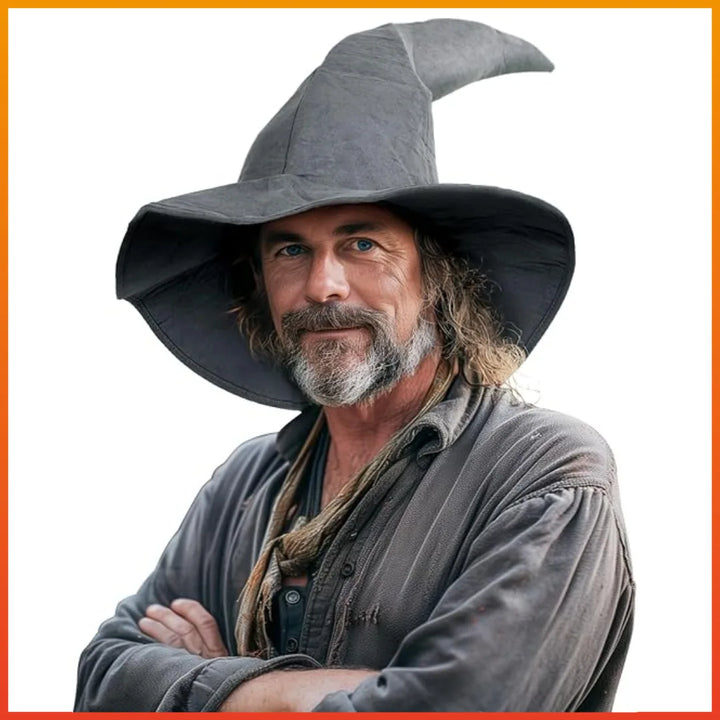 Halloween women black witch hat wizard grey hat role play Sorting Hat pointed cap with spider