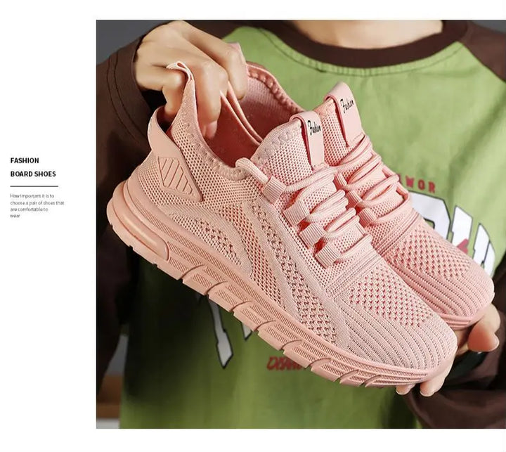 Women Casual Sneakers Lace-up Gym Vulcanized Shoes White Female Footwear Fashion Breathable Walking Mesh Flat Shoes Trainers