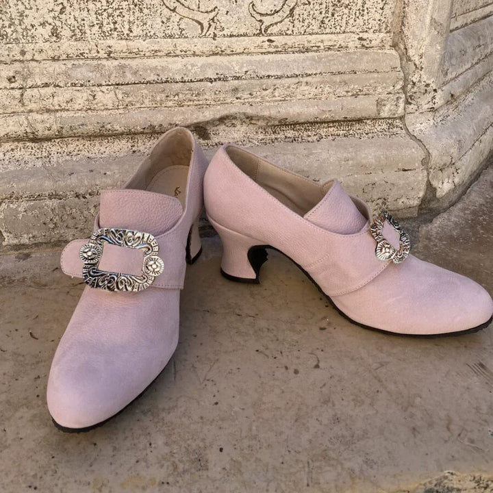 Women High Heels Marie Antoinette shoes Vintage 18th Medieval Renaissance Cosplay Frock Shoes Noble Halloween Fancy Party